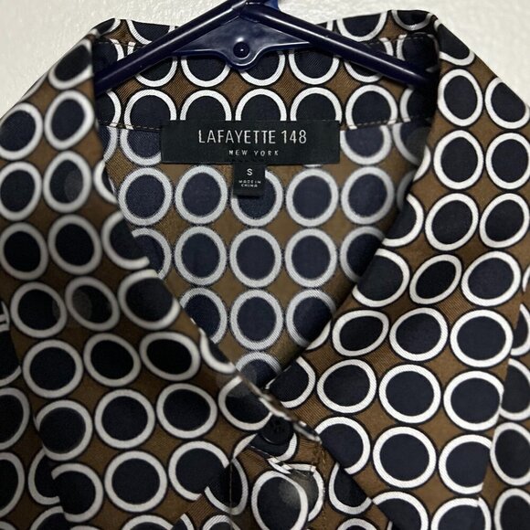 Lafayette 148 New York Blouse 100% Silk Size S (4-6) - Picture 2 of 5